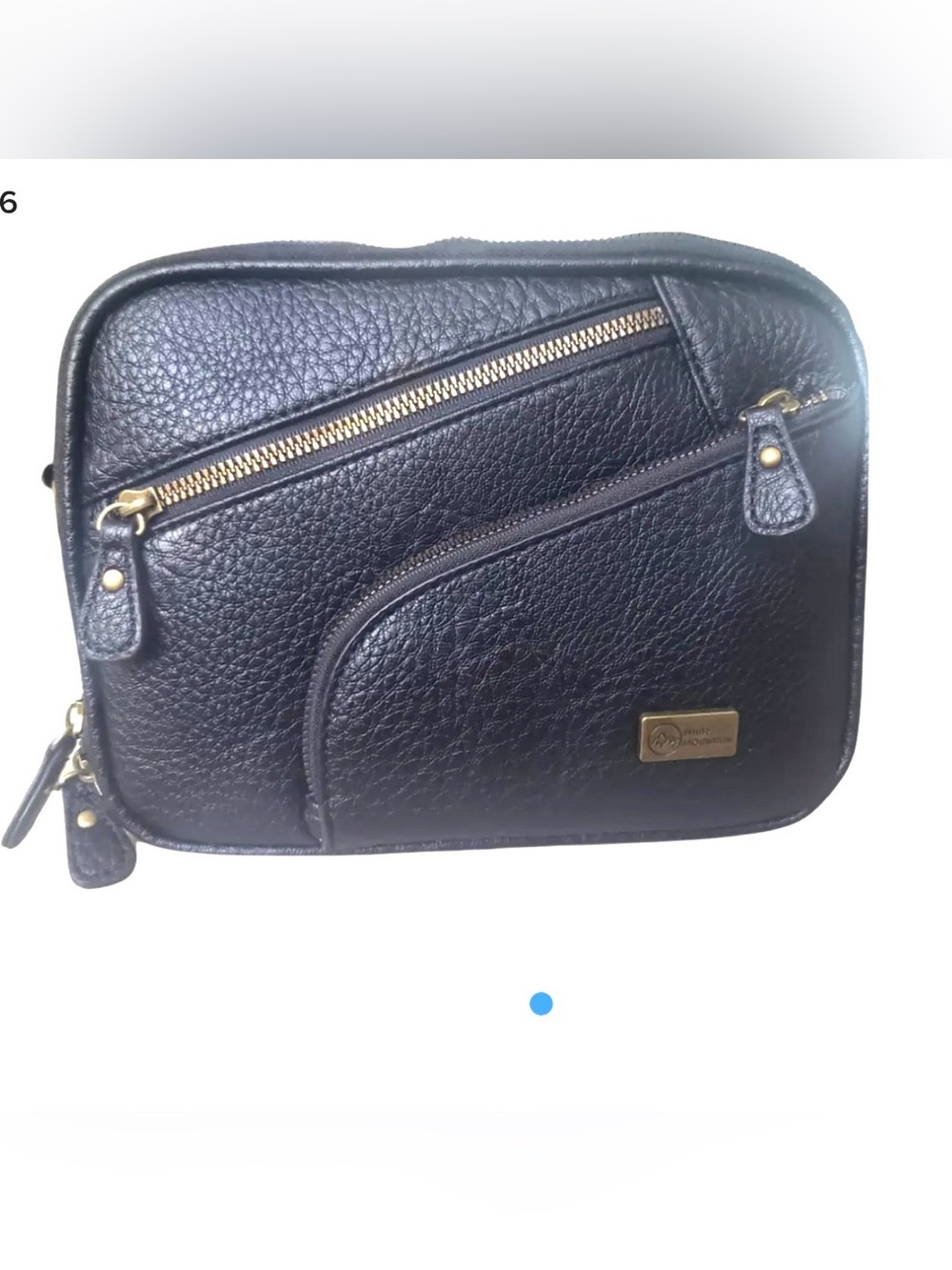 White Mountain Crossbody Bag Black Pebbled Leather